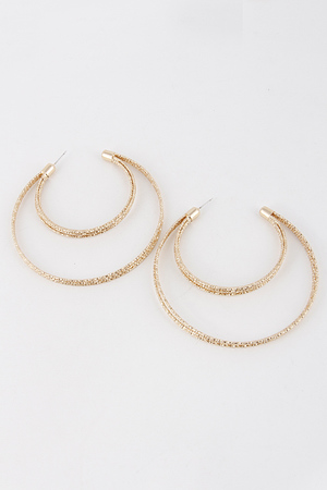 Large Hoop Earrings with Crescent Style Detail 5ICG9